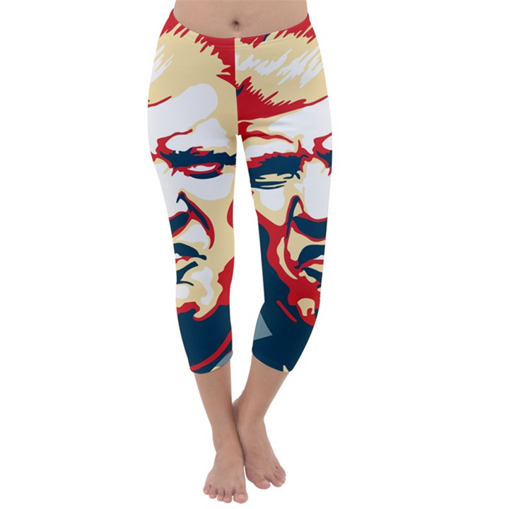 Trump pop art Capri Winter Leggings 