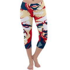 Trump Pop Art Capri Yoga Leggings by goljakoff