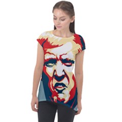 Trump Pop Art Cap Sleeve High Low Top by goljakoff