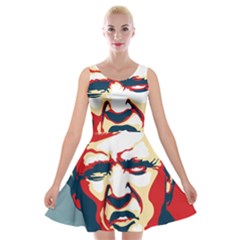 Trump Pop Art Velvet Skater Dress by goljakoff