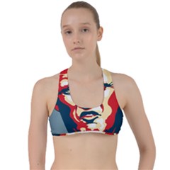 Trump Pop Art Criss Cross Racerback Sports Bra by goljakoff