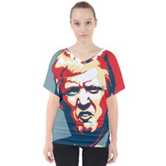 Trump Pop Art V-neck Dolman Drape Top by goljakoff