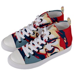 Trump Pop Art Women s Mid-top Canvas Sneakers by goljakoff