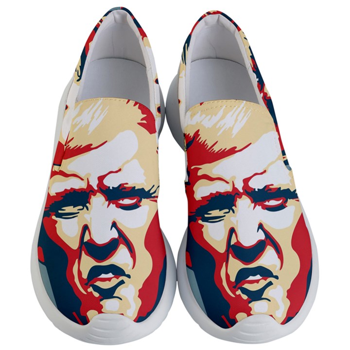 Trump pop art Women s Lightweight Slip Ons