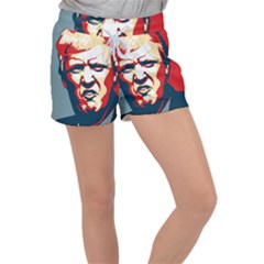 Trump Pop Art Velour Lounge Shorts by goljakoff