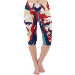 Trump Pop Art Lightweight Velour Cropped Yoga Leggings by goljakoff