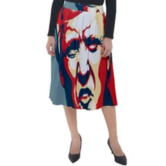 Trump Pop Art Classic Velour Midi Skirt  by goljakoff