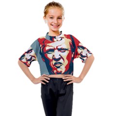 Trump pop art Kids Mock Neck Tee