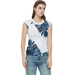 Blue Banana Leaves Women s Raglan Cap Sleeve Tee by goljakoff