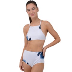 Blue Banana Leaves High Waist Tankini Set by goljakoff