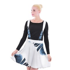 Blue Banana Leaves Suspender Skater Skirt by goljakoff