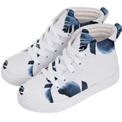 Blue Banana Leaves Kids  Hi-top Skate Sneakers by goljakoff