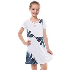 Blue Banana Leaves Kids  Cross Web Dress by goljakoff