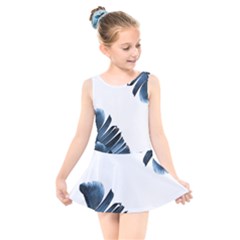 Blue Banana Leaves Kids  Skater Dress Swimsuit