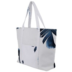 Blue Banana Leaves Zip Up Canvas Bag by goljakoff