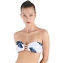 Blue banana leaves Twist Bandeau Bikini Top View1