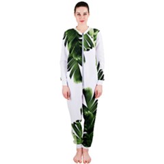 Green Banana Leaves Onepiece Jumpsuit (ladies)  by goljakoff