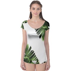 Green Banana Leaves Boyleg Leotard  by goljakoff