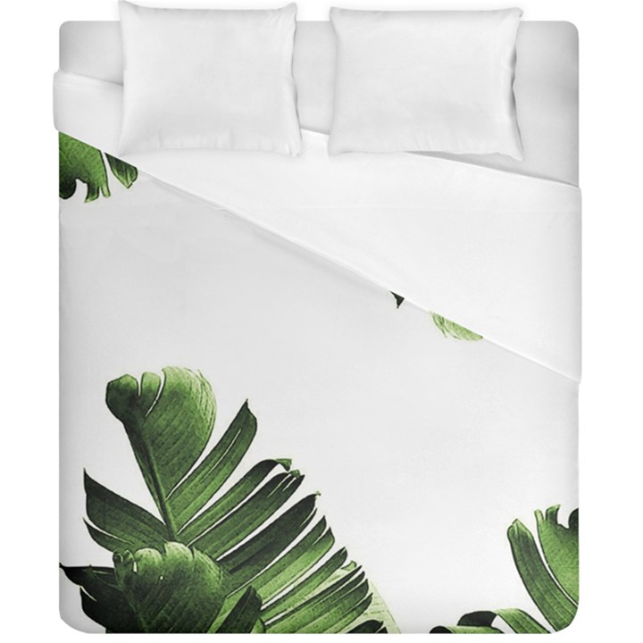 Green banana leaves Duvet Cover (California King Size)