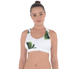 Green Banana Leaves Cross String Back Sports Bra by goljakoff