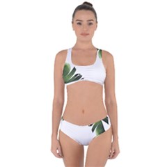 Green Banana Leaves Criss Cross Bikini Set by goljakoff