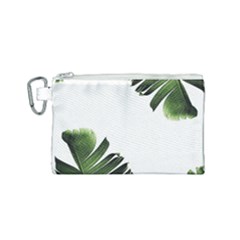 Green Banana Leaves Canvas Cosmetic Bag (small) by goljakoff