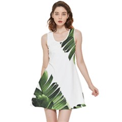 Green Banana Leaves Inside Out Reversible Sleeveless Dress by goljakoff