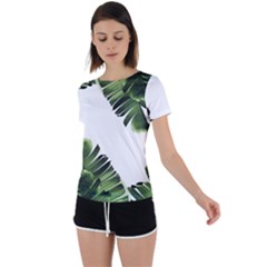 Green Banana Leaves Back Circle Cutout Sports Tee by goljakoff