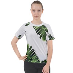 Green Banana Leaves Women s Sport Raglan Tee