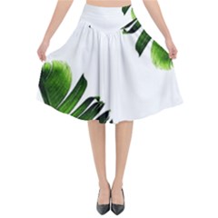 Banana Leaves Flared Midi Skirt by goljakoff