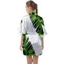 Banana leaves Half Sleeve Satin Kimono  View2