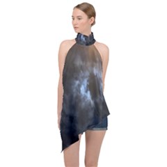 Mystic Moon Collection Halter Asymmetric Satin Top by HoneySuckleDesign