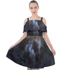 Mystic Moon Collection Cut Out Shoulders Chiffon Dress