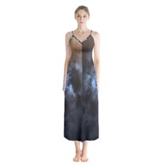 Mystic Moon Collection Button Up Chiffon Maxi Dress