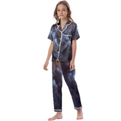 Mystic Moon Collection Kids  Satin Short Sleeve Pajamas Set by HoneySuckleDesign