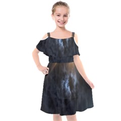 Mystic Moon Collection Kids  Cut Out Shoulders Chiffon Dress