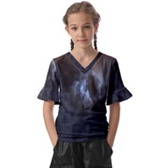 Mystic Moon Collection Kids  V-neck Horn Sleeve Blouse