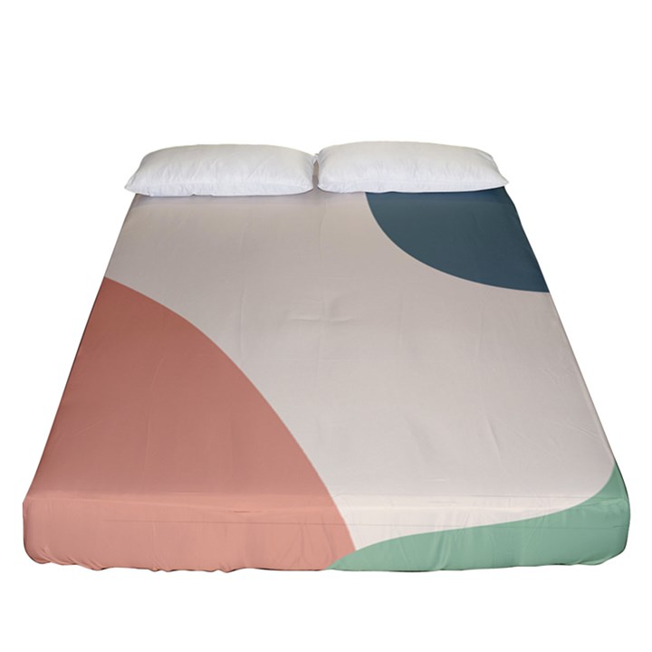 Abstract shapes  Fitted Sheet (Queen Size)