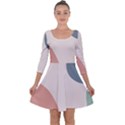 Abstract shapes  Quarter Sleeve Skater Dress View1