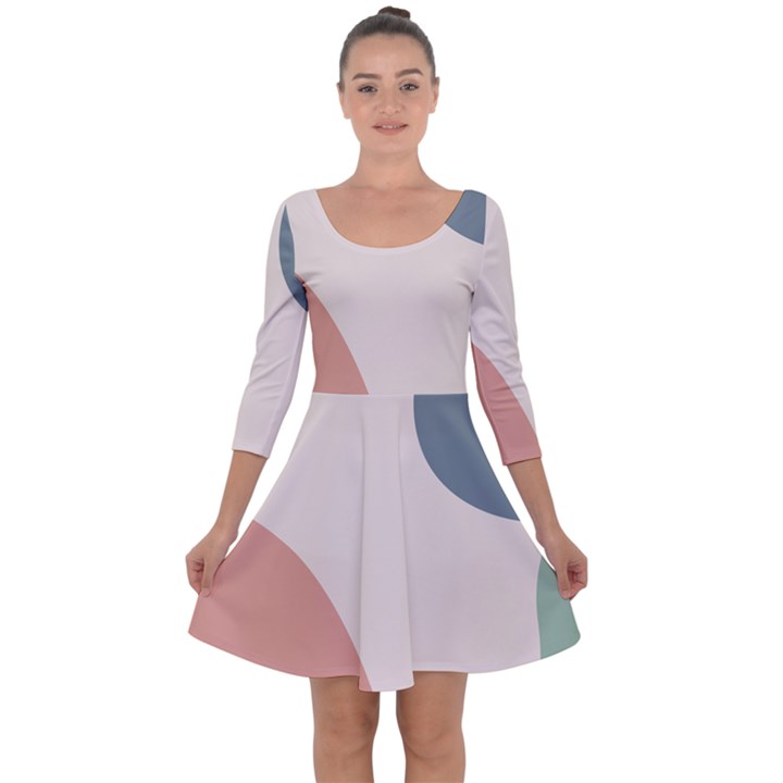 Abstract shapes  Quarter Sleeve Skater Dress