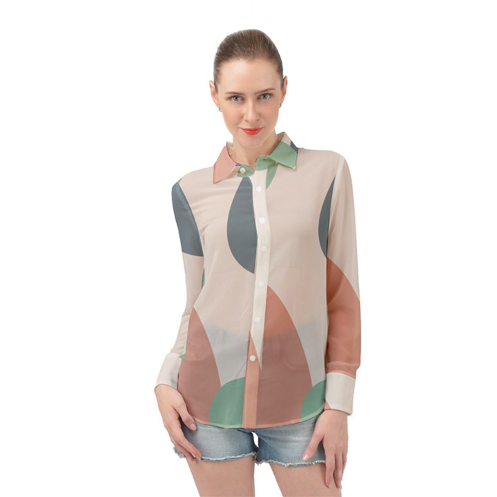 Abstract shapes  Long Sleeve Chiffon Shirt