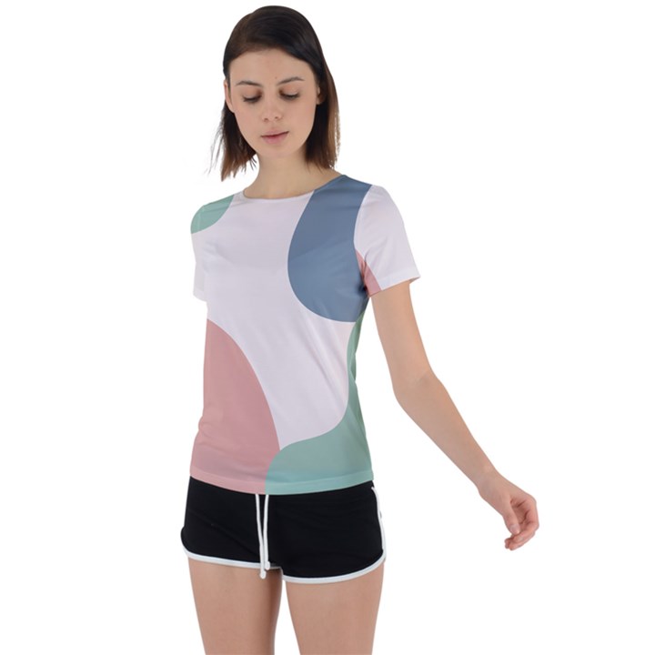 Abstract shapes  Back Circle Cutout Sports Tee