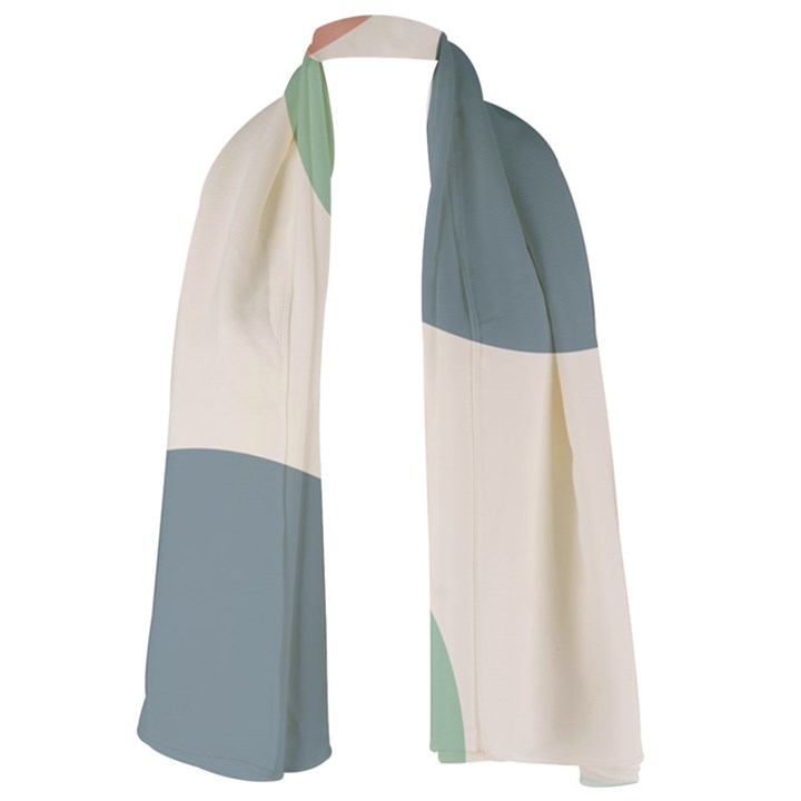 Abstract shapes  Long Sheer Chiffon Scarf 