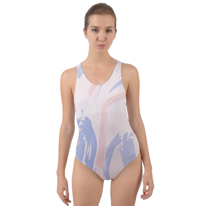 Marble stains  Cut-Out Back One Piece Swimsuit