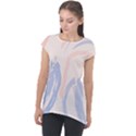 Marble stains  Cap Sleeve High Low Top View1