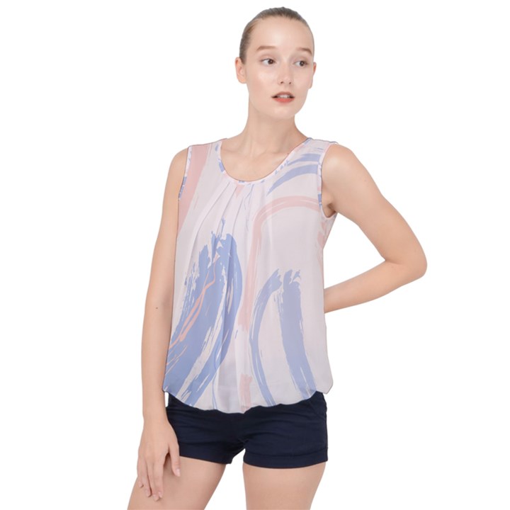 Marble stains  Bubble Hem Chiffon Tank Top