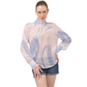 Marble stains  High Neck Long Sleeve Chiffon Top View1