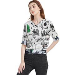 Skater-underground Quarter Sleeve Blouse