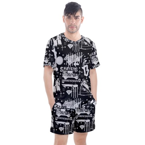 Skater-underground2 Men s Mesh Tee And Shorts Set by PollyParadise