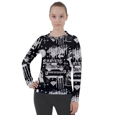 Skater-underground2 Women s Pique Long Sleeve Tee by PollyParadise